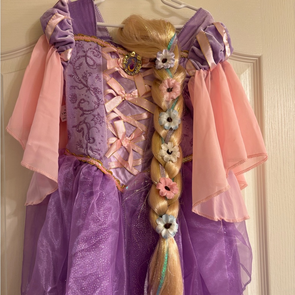 Purple and Pink Princess Dress with Braided Hair Accessory